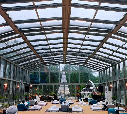 Hotel Outdoor Wedding Restaurant Retractable Sunroom